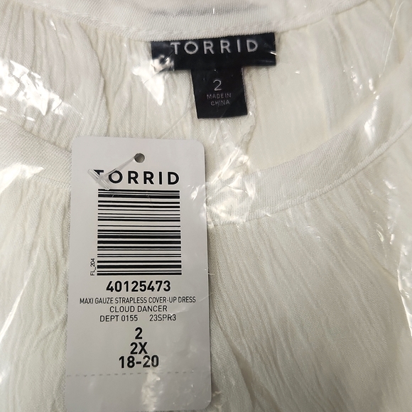 ❤️NWT VINTAGE TORRID SWIM COVER - MAXI GAUZE - BEACH DRESS COVER-UP - PLUS SIZE - Picture 8 of 13